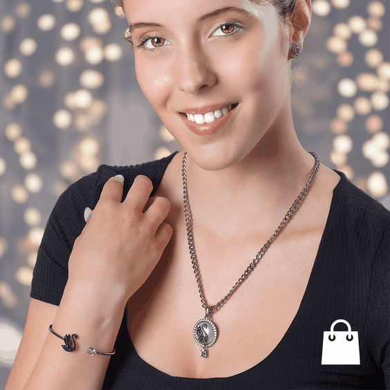 Swarovski Ruthénium bevonatú hattyús szett - szett