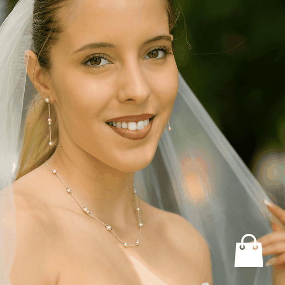 Pandora tenyésztett gyöngyös nyaklánc fülbevaló szett - szett