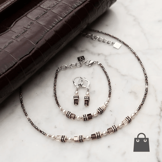 Coeur de Lion Mini cubes mocha mousse ékszer szett - szett