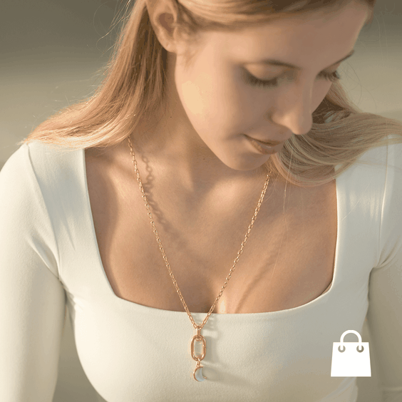 Pandora shine nyaklánc opálfényű hold medállal - szett