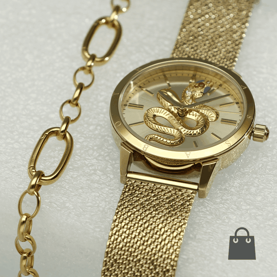 Thomas Sabo kígyó mintás arany színű női óra karkötővel - szett - Thomas Sabo