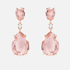 Swarovski rózsaszín fülbevaló