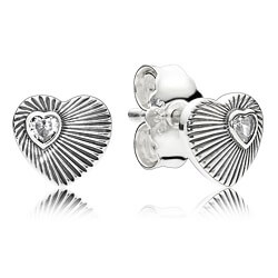 Pandora ékszer Vintage szív legyező ezüst fülbevaló