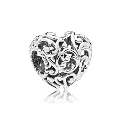 Fenséges szív ezüst charm - Pandora