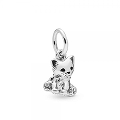 Pandora ékszer ezüst charm cica függővel