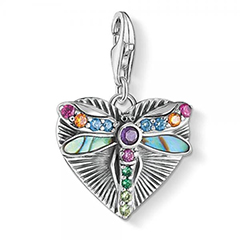 Thomas Sabo szitakötő szívben ezüst charm színes kövekkel
