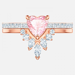 Swarovski rózsaarany gyűrű szett