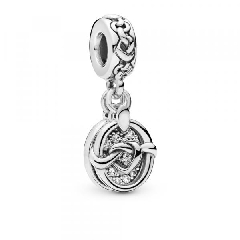 Pandora - Összefonódó szívek függő ezüst charm