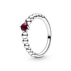 Pandora piros köves gyöngyös gyűrű augusztus