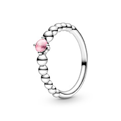 Pandora rózsaszín köves gyöngyös gyűrű szeptember