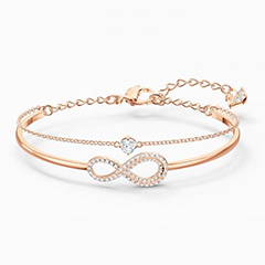 Swarovski Infinity rozé karperec swarovski kristállyal