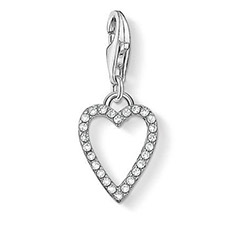 Thomas Sabo Kivágott szív ezüst charm cirkóniával