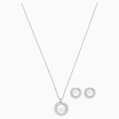Swarovski gyöngyös ezüst ékszer szett