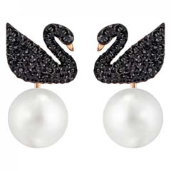 Swarovski hattyús gyöngy fülbevaló