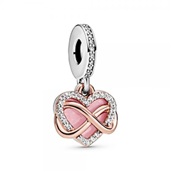 Pandora végtelen szív függő bicolor charm