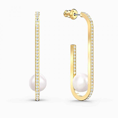 Swarovski gyöngyök függő arany fülbevaló