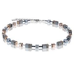 Coeur de Lion GeoCUBE hematit rozé Swarovski nyaklánc