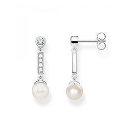 Thomas Sabo gyöngy és cirkónia ezüst függő fülbevaló