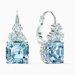 Swarovski Csillogó vizkék kristály fülbevaló