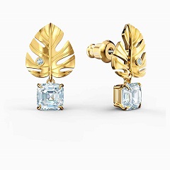 Swarovski Trópusi levél arany fülbevaló