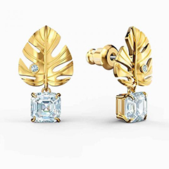 Swarovski Trópusi levél arany fülbevaló