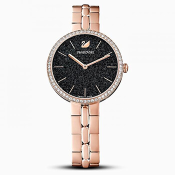 Swarovski Cosmopolitan fekete rozé női óra kristályokkal