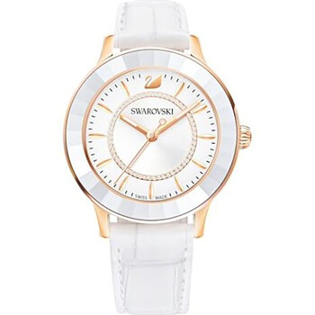 Swarovski Octea Lux rozé fehér bőr szíjas óra