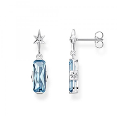 Thomas Sabo Ezüst csillag fülbevaló hosszú kék kővel