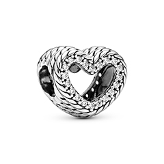 Pandora kígyólánc szív charm