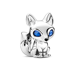 Pandora róka charm kék kristály