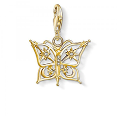 Thomas Sabo Aranyozott ezüst pillangó charm cirkónia csillaggal
