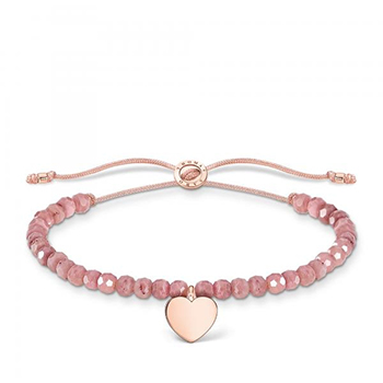 Thomas Sabo Jáspis állítható karkötő rozé szívvel