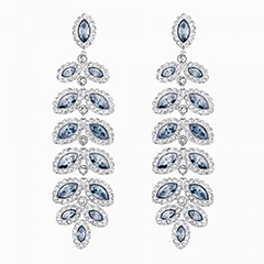 Swarovski Kék levelek függő fülbevaló