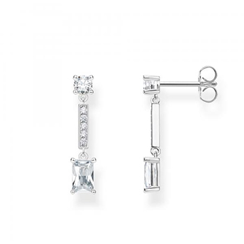 Thomas Sabo Szögletes köves ezüst fülbevaló