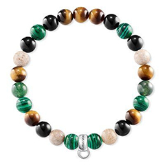 Thomas Sabo Heliotrop jáspis obszidián tigrisszem gumis karkötő