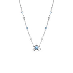 Pandora Hamupipőke ezüst tökhintó nyaklánc kék kristállyal