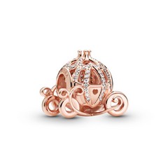 Pandora Hamupipőke rózsaarany tökhintó charm
