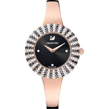 Swarovski Crystal Rose fekete rozé szíjas óra