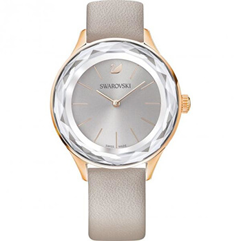 Swarovski Octea Nova rozé szürke bőr szíjas óra