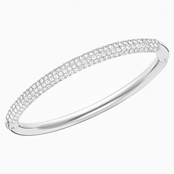Swarovski Stone ezüst színű karperec fehér kristályokkal