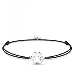 Thomas Sabo Szürke textil karkötő ezüst tappanccsal