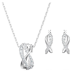 Swarovski Twist ékszer szett fehér kristályokkal