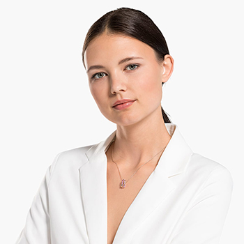 Swarovski Twist rows rozé nyaklánc lila kristályokkal