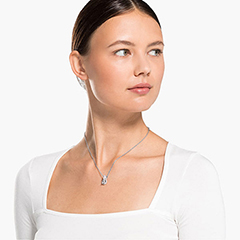 Swarovski Twist rows nyaklánc fehér kristályokkal