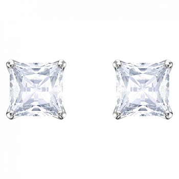 Swarovski Attract ezüst színű négyzet fülbevaló swaroski kristállyal