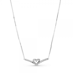 Pandora ékszer Csillogó kívánság szív ezüst nyaklánc