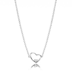 Pandora ékszer Aszimmetrikus szív ezüst nyaklánc