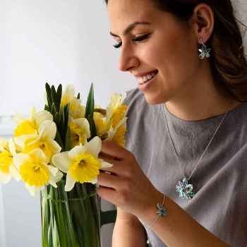 Swarovski Nap virág ezüst színű ékszer szett