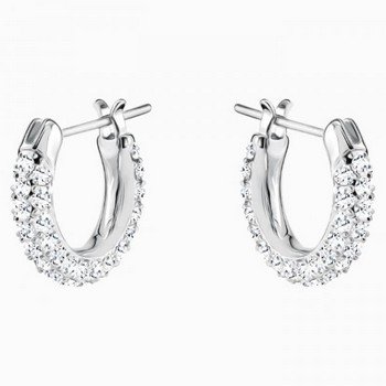 Swarovski Karika fülbevaló fehér kristályokkal