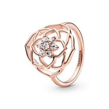 Pandora rozéarany rózsa gyűrű